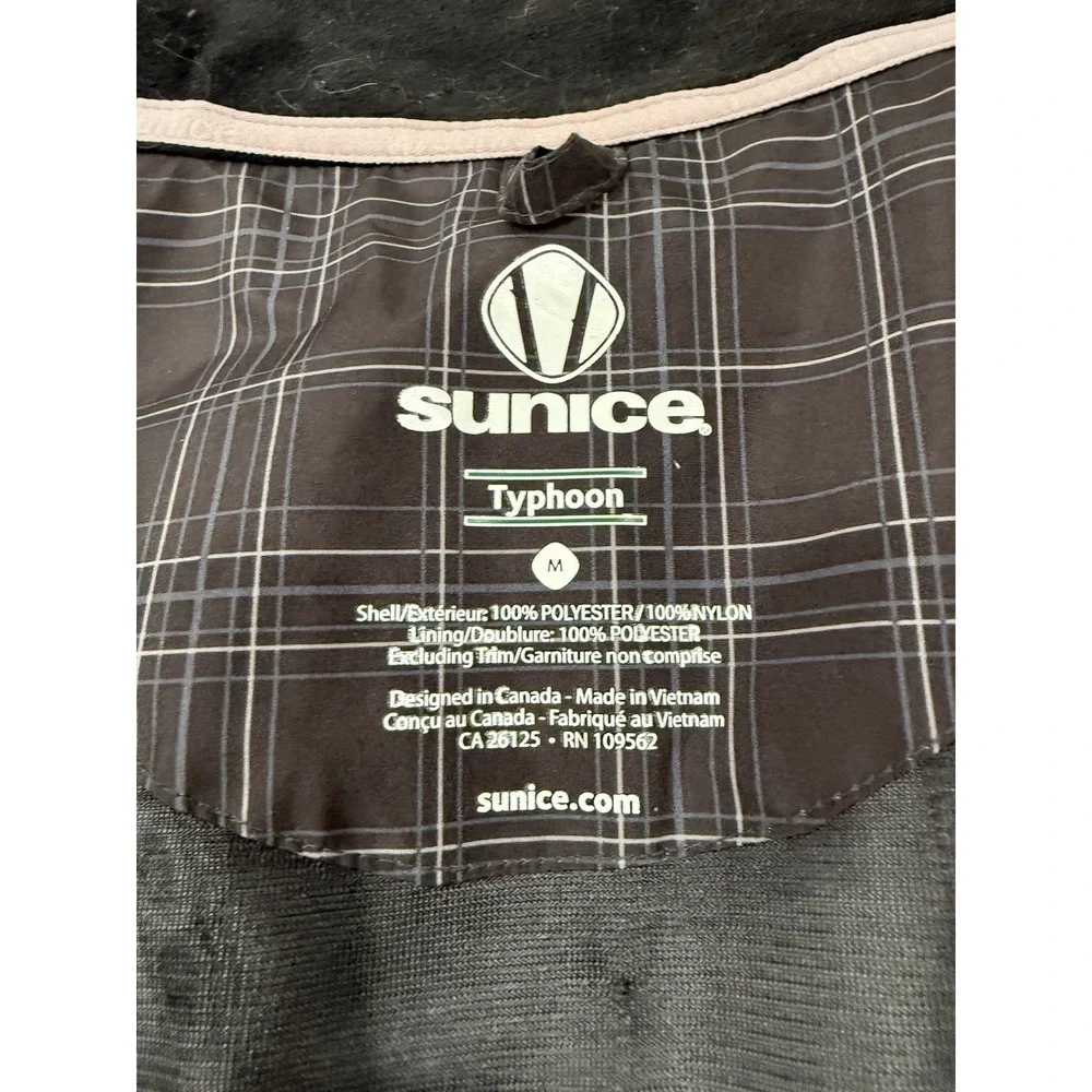 SUNICE TYPHOON Gray Black Plaid Poly Golf Full Zip Jacket‎ Size Medium